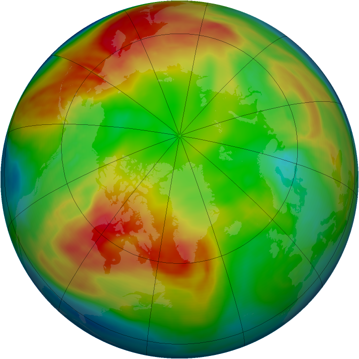 Arctic ozone map for 02 February 2007